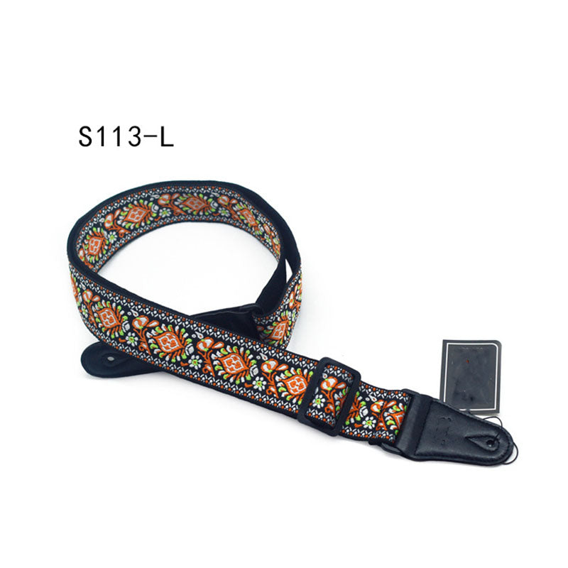 Retro Multicolored Wovened Cotton Shoulder Belt For Uklee Player Guitar Strap