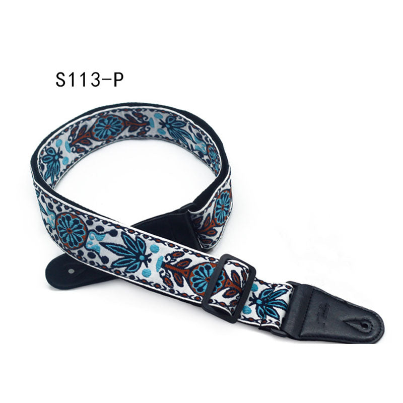 Retro Multicolored Wovened Cotton Shoulder Belt For Uklee Player Guitar Strap