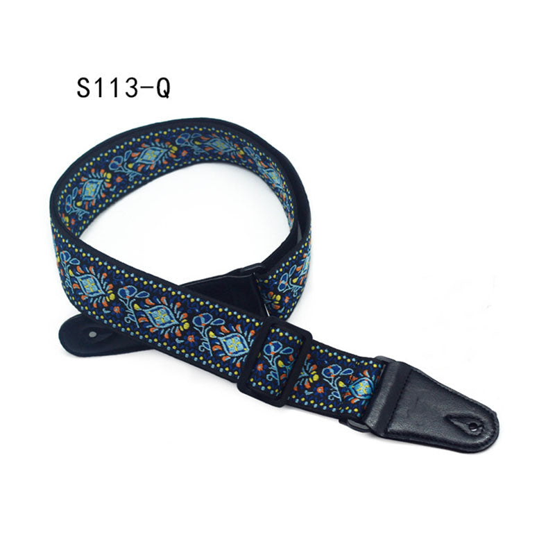 Retro Multicolored Wovened Cotton Shoulder Belt For Uklee Player Guitar Strap