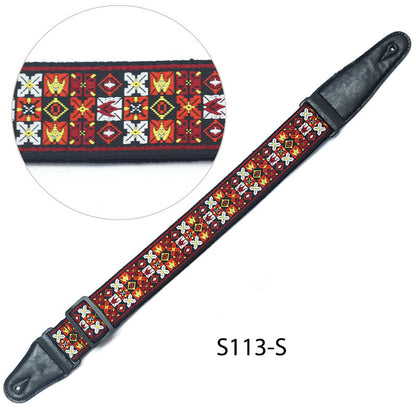 Retro Multicolored Wovened Cotton Shoulder Belt For Uklee Player Guitar Strap