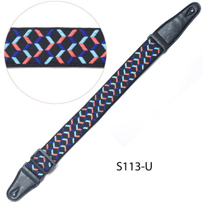 Retro Multicolored Wovened Cotton Shoulder Belt For Uklee Player Guitar Strap