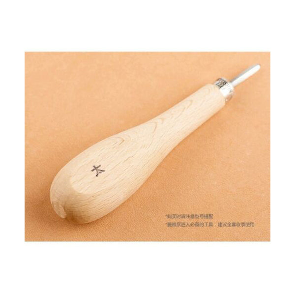 Japan Kyoshin Elle Leather Craft Sewing Kit Diamond Awl DIY Tool wooden handle