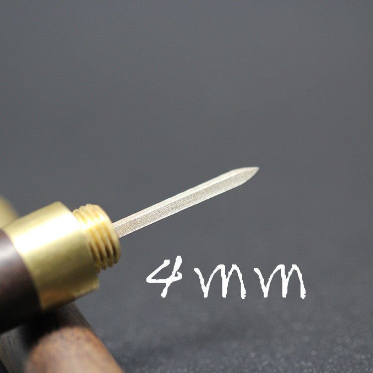 Sandalwood Leather Craft Sewing Kit Diamond Awl DIY Tool 3mm 4mm 5mm 6mm