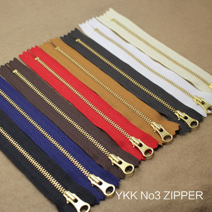 YKK NO 3# Brass Zip Zipper Closed End Metal Heavyweight Jacket Puller15cm  17cm   20cm DIY