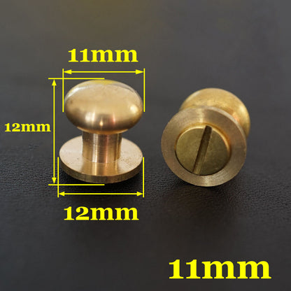 10/20/30pcs Stud Screw Round Head Solid Brass Nail Rivet Button Leathercraft diy