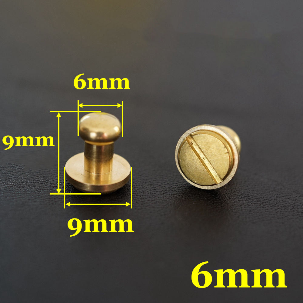 10/20/30pcs Stud Screw Round Head Solid Brass Nail Rivet Button Leathercraft diy