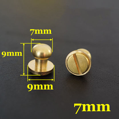 10/20/30pcs Stud Screw Round Head Solid Brass Nail Rivet Button Leathercraft diy