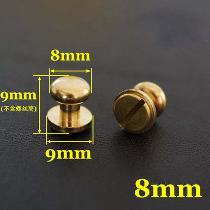 10/20/30pcs Stud Screw Round Head Solid Brass Nail Rivet Button Leathercraft diy