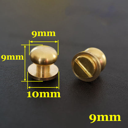 10/20/30pcs Stud Screw Round Head Solid Brass Nail Rivet Button Leathercraft diy