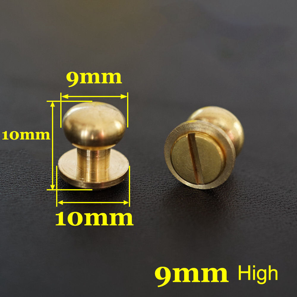 10/20/30pcs Stud Screw Round Head Solid Brass Nail Rivet Button Leathercraft diy