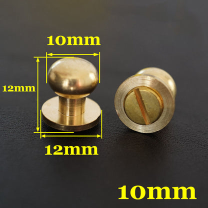 10/20/30pcs Stud Screw Round Head Solid Brass Nail Rivet Button Leathercraft diy