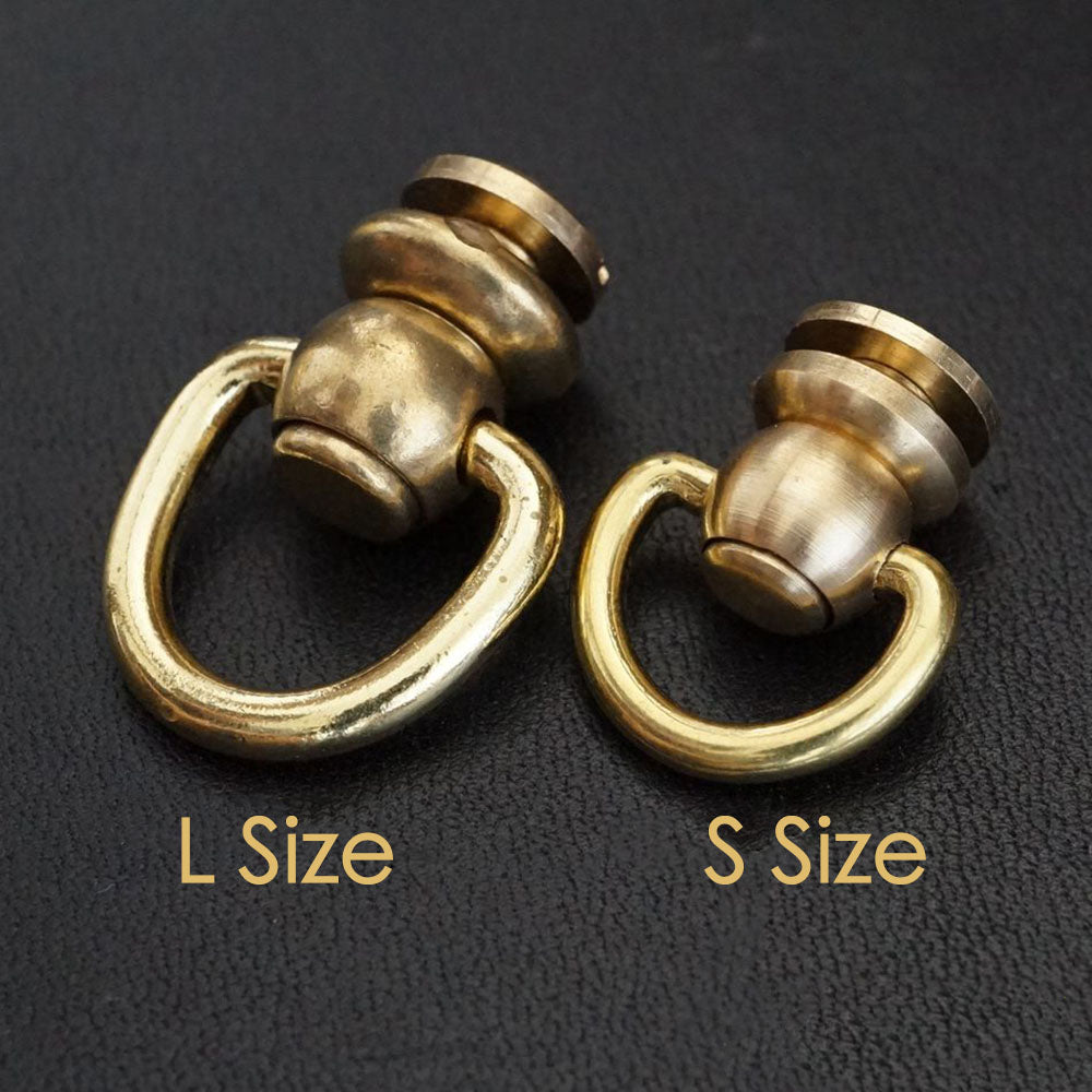 10xBrass Round Head Rivet studs screw D Ring Nail Spiles Leathercraft Punk Spots