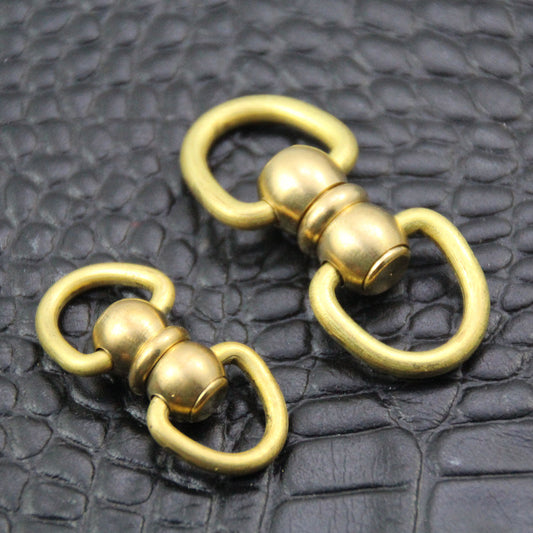 2* Brass Dual Round Head Rivet studs screw D Ring Nail Spiles punk kelly stopper