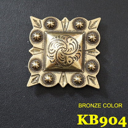 Square carving alloy button Leather Craft Rivet Stud Wallet bag Decor KB904