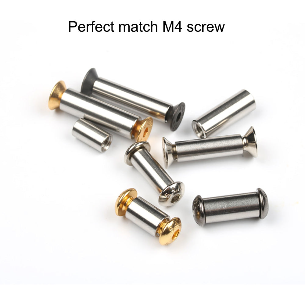 10pcs 5/6MM Steel Fasteners M4 Screw Tube Rod For Making Knfie Handle Fix Diy