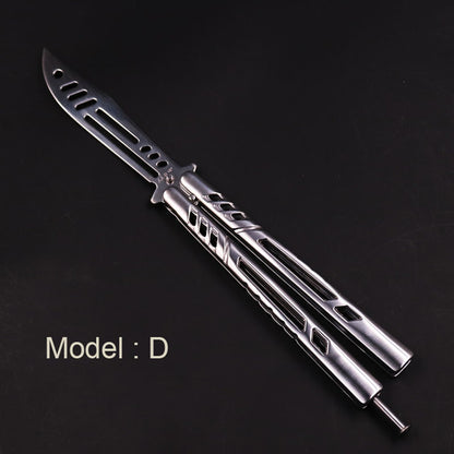 Quality Practice Balisong Butterfly Steel Trainer Knife No Screws Closed Rivets