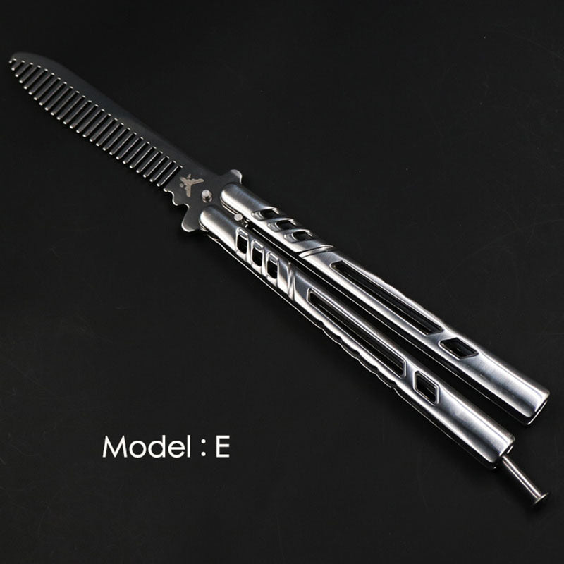 Quality Practice Balisong Butterfly Steel Trainer Knife No Screws Closed Rivets