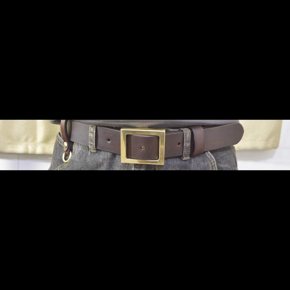 Handcraft Beige Saddle Leather Craft Custom made Genuine Cowhide Jeans Belt