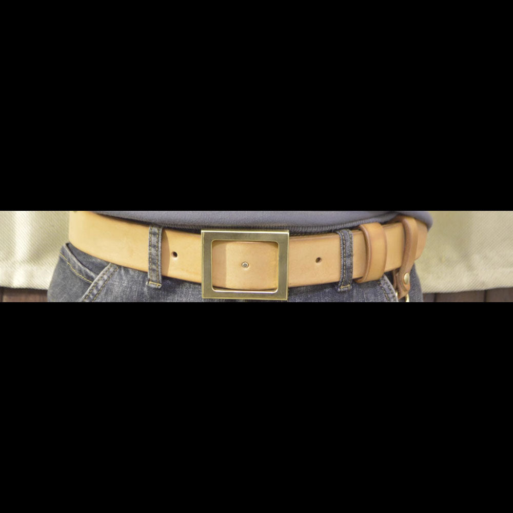 Handcraft Beige Saddle Leather Craft Custom made Genuine Cowhide Jeans Belt