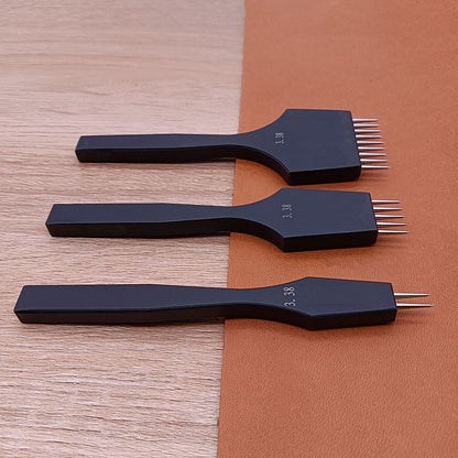 Leather Craft round Hole Black pricking iron chisel Stitching Punch Tool Diy set