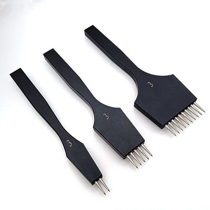 Leather Craft round Hole Black pricking iron chisel Stitching Punch Tool Diy set