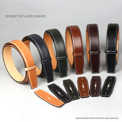 Top Vegetable Tanned Bridle Leather Belt Blank Material Hand Sewing Craft DIY