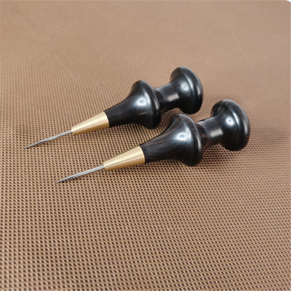 Ebony blackwood Handle Leather Craft Sewing Round hole Overstitch Awl DIY Tool