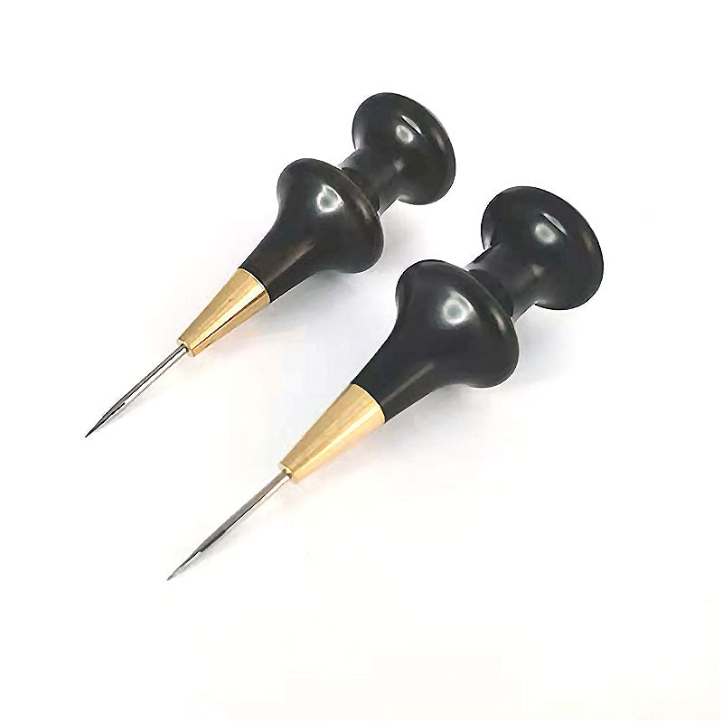 Ebony blackwood Handle Leather Craft Sewing Round hole Overstitch Awl DIY Tool