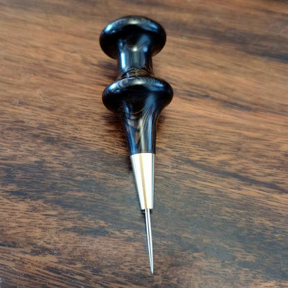 Ebony blackwood Handle Leather Craft Sewing Round hole Overstitch Awl DIY Tool