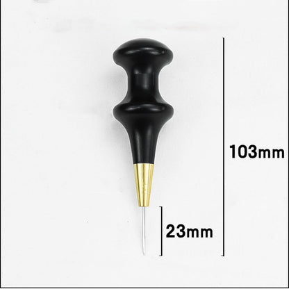 Ebony blackwood Handle Leather Craft Sewing Round hole Overstitch Awl DIY Tool