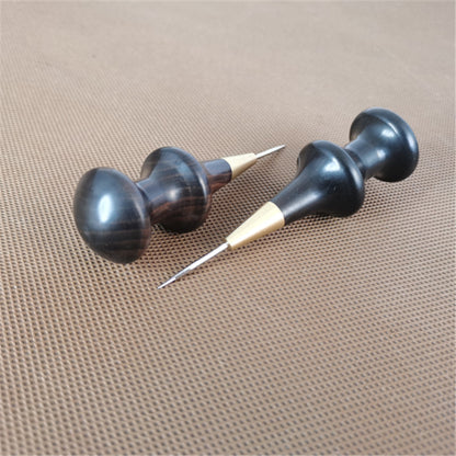 Ebony blackwood Handle Leather Craft Sewing Round hole Overstitch Awl DIY Tool