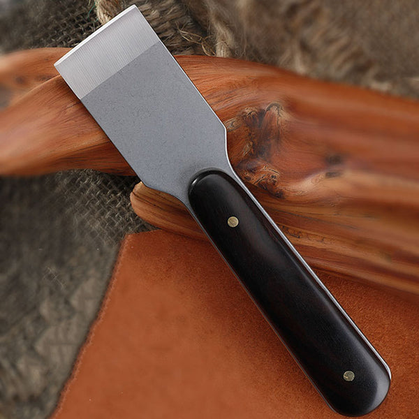Couteau à éclaircir BAVER Manche Bois ébène - Outil De Coupe Pour Travail Du Cuir ASP60