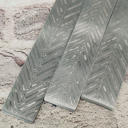 New Pattern Damascus Steel Billet Bar Blank Making Knife Blade Diy Material