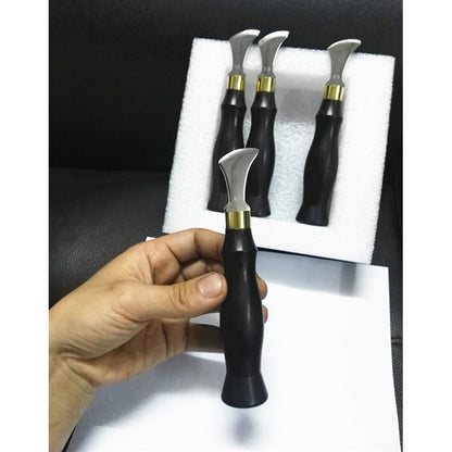 Leather Craft Stainless Steel Press Edge Sector Ebony Tool blackwood handle