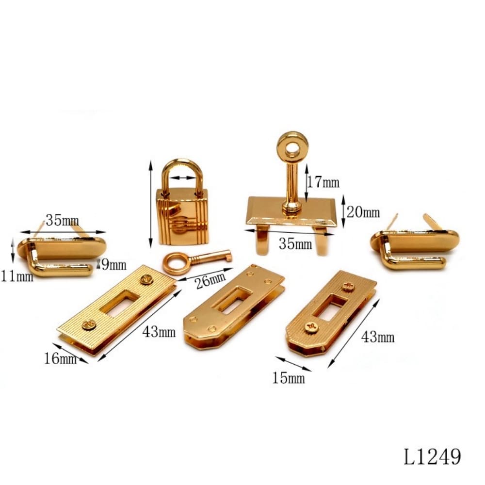 Metal Clasp Lock Suitcase Kelly Bag Parts Hasp Buckle Leather Craft Accessories