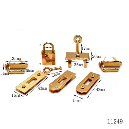 Metal Clasp Lock Suitcase Kelly Bag Parts Hasp Buckle Leather Craft Accessories