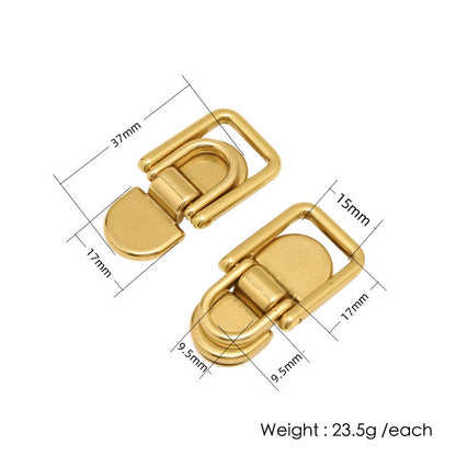 2X Solid Brassm Arch Bridge Hasp D Ring Double Buckle Luggage Bag Accessory DIY