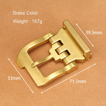 Heavy Solid Brass Pin Belt Buckle for Men Dress Leatherwork Craft DIY 39mm