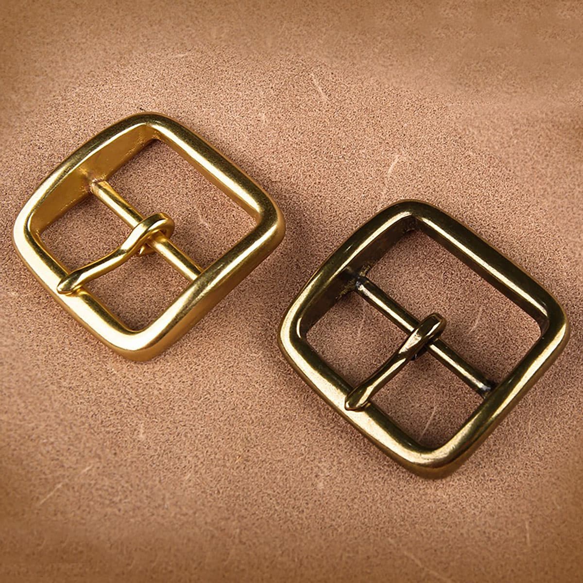 Retro Style Solid Brass Pin Belt Buckle for Men Dress Leatherwork Craft DIY 40mm