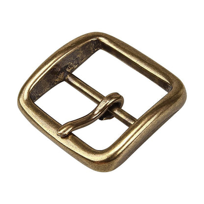 Retro Style Solid Brass Pin Belt Buckle for Men Dress Leatherwork Craft DIY 40mm