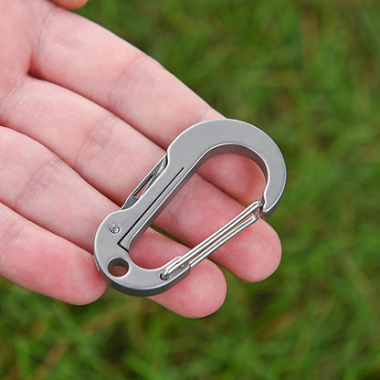 Small Titanium Alloy Keychain Knife Carabiner Pocket Folding Knife Portable Tool