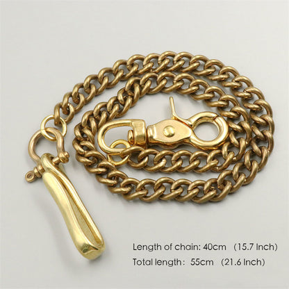 Solid Brass U Hook Key Chains Strap Swivel Snap Clasp Cowboy Punk Accessory DIY