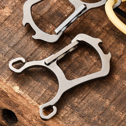 Mini Titanium Alloy Keychain catapult Bottle Opener Portable Slingshot EDC Tool