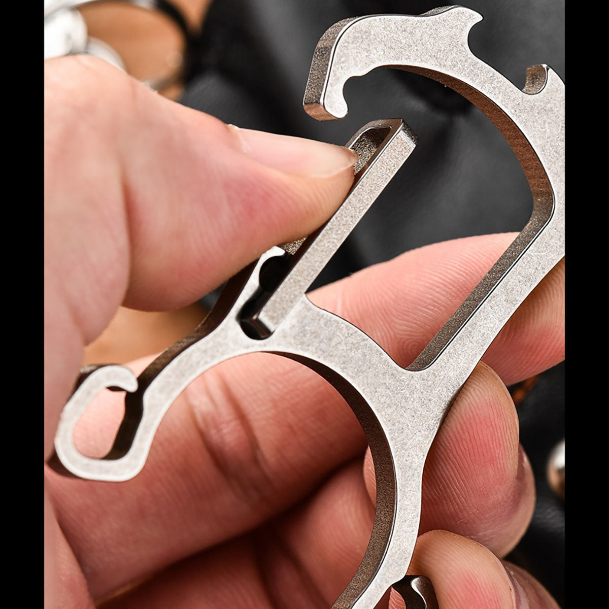 Mini Titanium Alloy Keychain catapult Bottle Opener Portable Slingshot EDC Tool