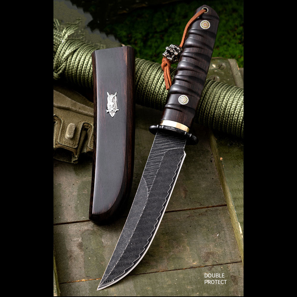Hand Forged Japanese Style Damascus Fruit Knife Luxury Outdoor Camping Blade for Collection EDC Camping, Hunting, Self-defense Tactics, Practical Survival