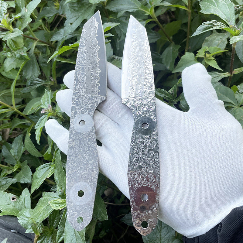 All Damascus Steel Blade Outdoor Knife EDC Damascus Handle Hand Craft DIY