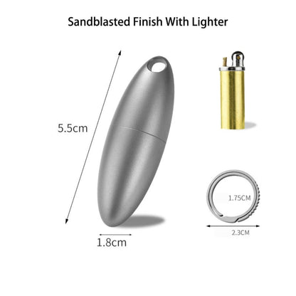 Titanium Mini Waterproof Olive Shape Pendant Waterproof Pill Case Box Travel Capsule Bottle Holder Container