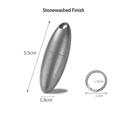 Titanium Mini Waterproof Olive Shape Pendant Waterproof Pill Case Box Travel Capsule Bottle Holder Container
