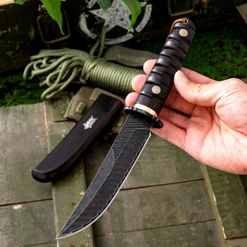 Hand Forged Japanese Style Damascus Fruit Knife Luxury Outdoor Camping Blade for Collection EDC Camping, Hunting, Self-defense Tactics, Practical Survival