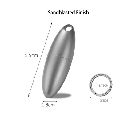 Titanium Mini Waterproof Olive Shape Pendant Waterproof Pill Case Box Travel Capsule Bottle Holder Container